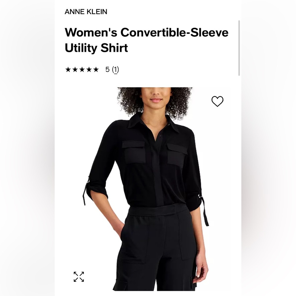 ANNE KLEINWomen's Convertible-Sleeve
Utility Shirt/M